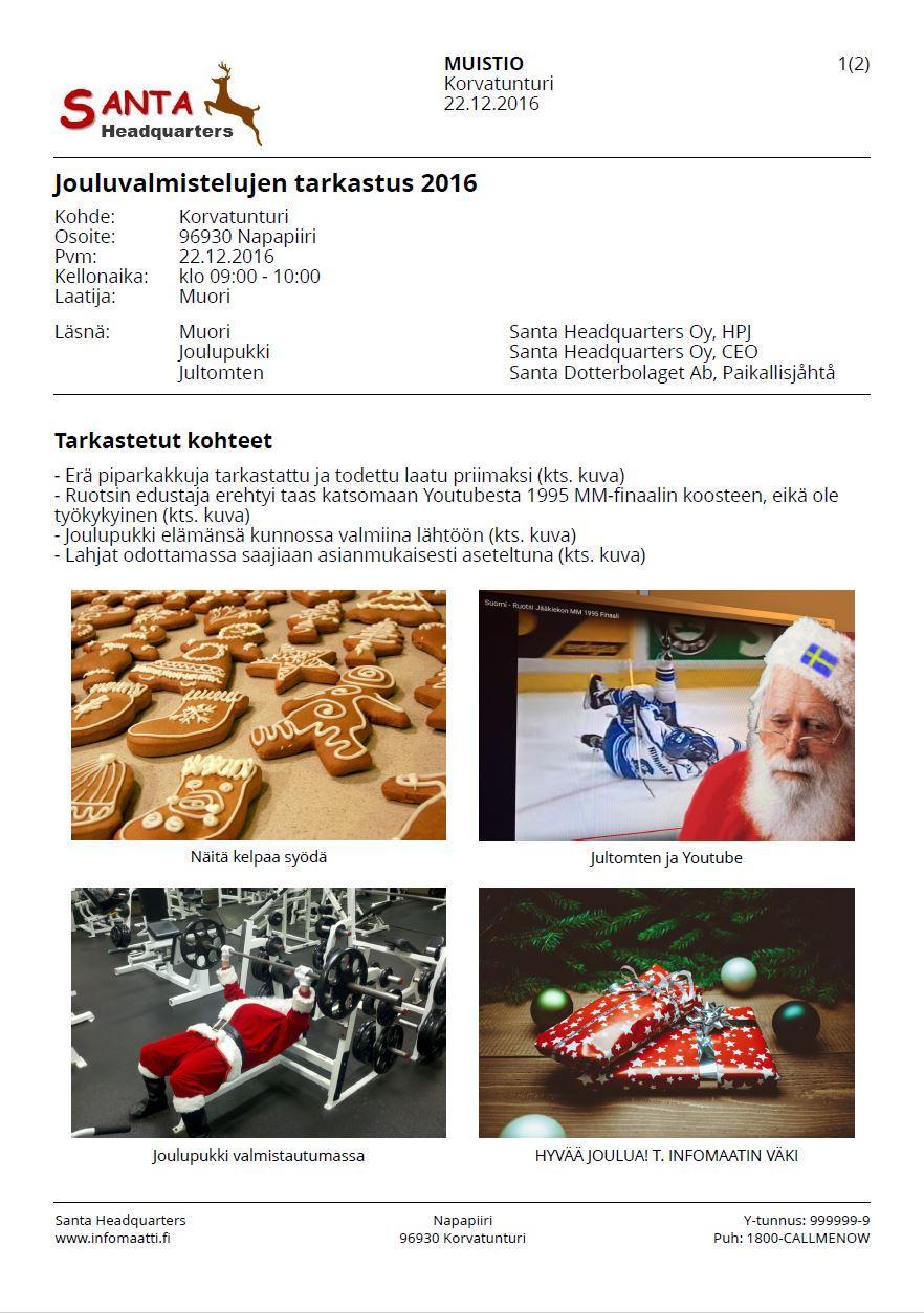 JOULUMUISTIO 2016